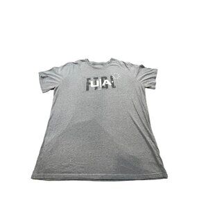 Under Armour Mens 2XL Gray HeatGear UA Logo T-Shirt Loose Fit